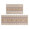 thumbnail image 1 of Brown Geometric Triangle Diamond Pattern Kitchen Rugs Sets Of 2,Anti Fatigue Kitchen Mat Rugs Non Slip Washable,Decorative Kitchen Floor Mats for Kitchen,Sink,Laundry,17"x30"+17"x47", 1 of 7