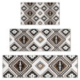 thumbnail image 1 of Brown Geometric Triangle Diamond Pattern Kitchen Rugs Sets Of 3,Kitchen Runner Rugs Non Skid Washable,Decorative Kitchen Floor Mats for Kitchen,Sink,Laundry,17"x30"+ 17"x47" + 17"x59", 1 of 6