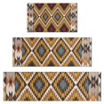 thumbnail image 1 of Brown Geometric Triangle Diamond Pattern Kitchen Rugs Sets Of 3,Kitchen Runner Rugs Non Skid Washable,Decorative Kitchen Floor Mats for Kitchen,Sink,Laundry,17"x30"+ 17"x47" + 17"x59", 1 of 6