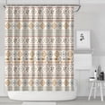 thumbnail image 1 of Brown Geometric Triangle Diamond Pattern Shower Curtain 72"x84" ,Bathroom Decorative Shower Curtains Set with 12 Hooks,Modern Waterproof Washable Shower Curtain, 1 of 6