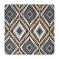 thumbnail image 1 of Brown Geometric Triangle Diamond Pattern Square Fitted Tablecloth with Elastic Edge,Square Table Cover,Washable Elastic Table Cover for Home Kitchen Party Decor 34"x34", 1 of 6