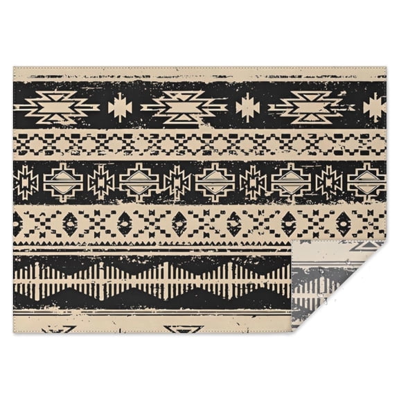 Brown Geometric Triangle Square Pattern Rectangle Tablecloth 60"x84",Waterproof Polyester Rectangle Table Cloth, Wipeable Spillproof Polyester Tablecloth for Dining, Camping, Indoor and Outdoor