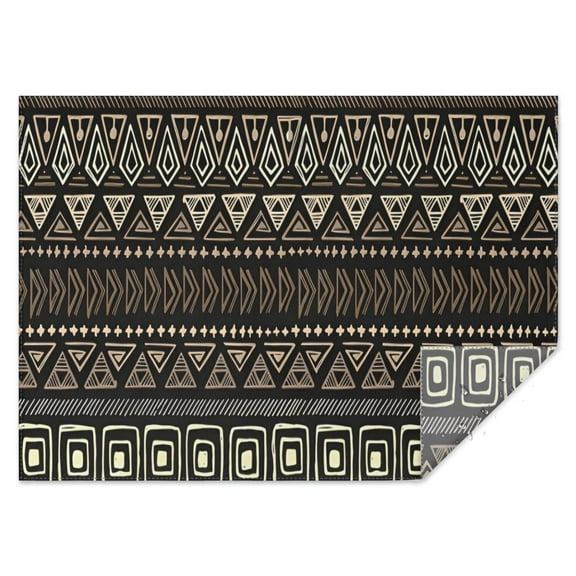 Brown Geometric Triangle Square Pattern Rectangle Tablecloth 60"x84",Waterproof Polyester Rectangle Table Cloth, Wipeable Spillproof Polyester Tablecloth for Dining, Camping, Indoor and Outdoor
