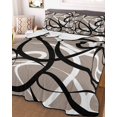 thumbnail image 1 of Brown Geometric Twin XL Size Down Alternative Comforter,Lightweight Comforter Quilt Bedding Set with Pillow Shams Vintage Black White Striped Abstract Art Bed Comforter Duvet Insert 68"x98", 1 of 7