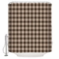 thumbnail image 1 of Brown Gingham Bathroom Shower Curtains with 12 Hooks Polyester Waterproof Shower Curtain for Stalls and Bathtubs Farmhouse Buffalo Plaid Checkered Decorative Bathroom Privacy Curtain 36x72 Inches, 1 of 9