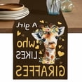 thumbnail image 1 of Brown Giraffe Table Runner, Love Heart Spring Floral Botanical Washable Cotton Linen Table Runners 90 Inches Long, Dresser Scarf Runner for Dining/Coffee/Kitchen/Hallway Tables 13''x90'', 1 of 9