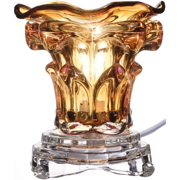 Brown Glass Electric Aroma Lamp Oil and Wax Warmer