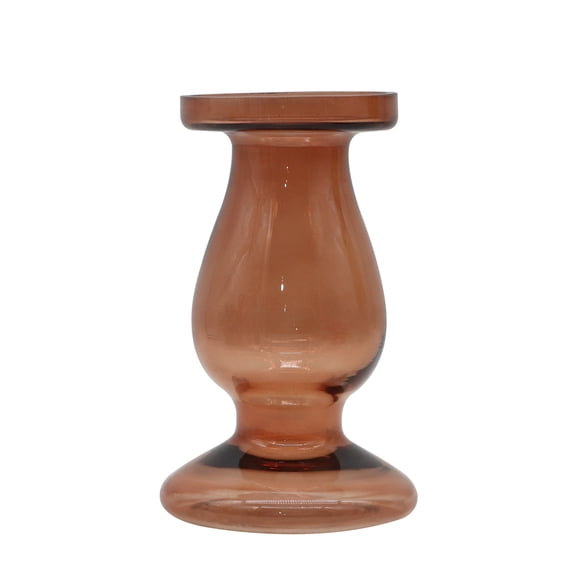 Brown Glass Pillar Candle Holder by Ashland  - Spring Home Decor