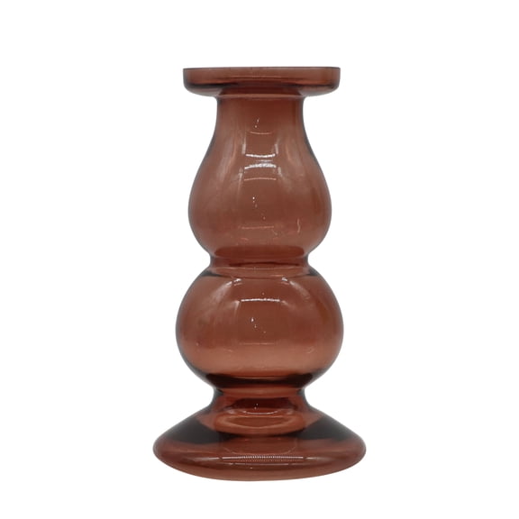 Brown Glass Pillar Candle Holder by Ashland  - Spring Home Decor