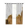 thumbnail image 1 of Brown Gold Marble Blackout Curtains 39 Inches Length, Modern Abstract Marble Crack Texture Window Treatment Thermal Insulated Drapes for Bedroom Living Room 2 Panels 55x39 Inches, 1 of 8