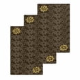 thumbnail image 1 of Brown Golden Floral Kitchen Dish Towels for Drying Dishes Set of 3, Modern Abstract Art Spring Flowers Waffle Weave Microfiber Hand Tea Bathroom Towels Quick Dry & Absorbent Towel 15.7x23.6, 1 of 7