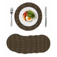 thumbnail image 1 of Brown Golden Floral Round 13 Inch Placemats Set of 6, Modern Abstract Art Spring Flowers HeatResistant Non Slip Place Mats for Dining Table, Wipeable Braided Kitchen Table Mats for Housewarming, 1 of 9