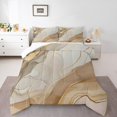 thumbnail image 1 of Brown Golden Marble Down Comforter Abstract Marble Texture Comforter Set Gold Fluid Marble Grain Bedding Set Full For Men Women,Watercolor Marble Art Bed Set 2 Pillow Cases, 1 of 7