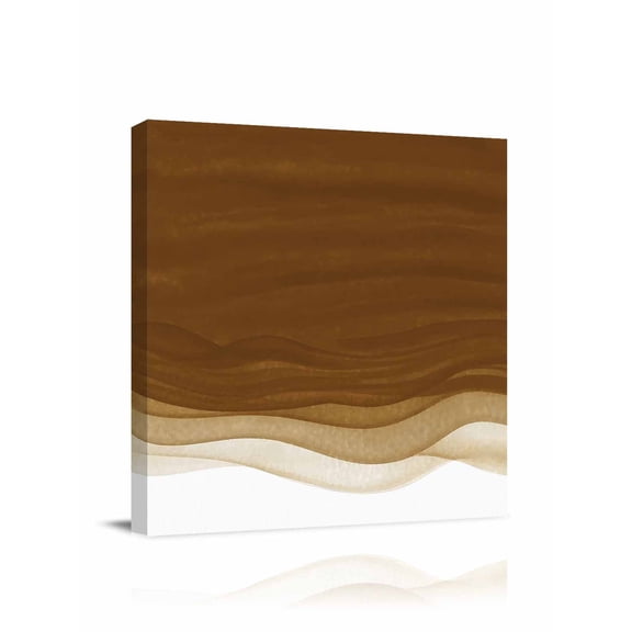 Brown Gradient Canvas Wall Art, Watercolor Abstract Brown Gradient Water Ripples Framed Wall Decor Modern Artwork Prints Painting for Living Room, Bedroom, Kitchen & Cafe Decor 24x24 Inch