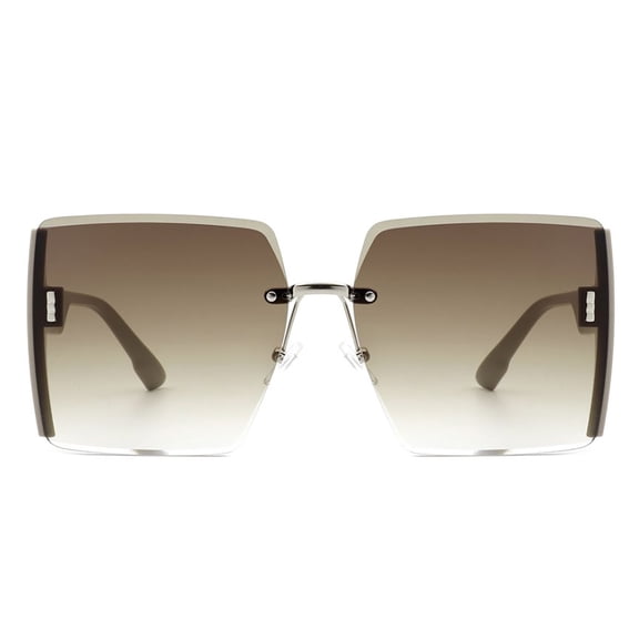 Brown Gradient Wide Frame Sunglasses - UV Protection Classic Outdoor & Daily Eyewear