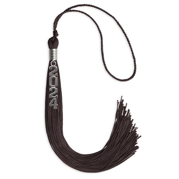 Endea Graduation Brown Graduation Tassel with Silver Stacked Date Drop