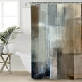 thumbnail image 1 of Brown Graffiti Shower Curtain Brown Gray White Abstract Grunge Art Brush Oil Painting Bath Curtain with plastic hooks Durable Waterproof Shower Curtain for Bathroom 36"x72", 1 of 6
