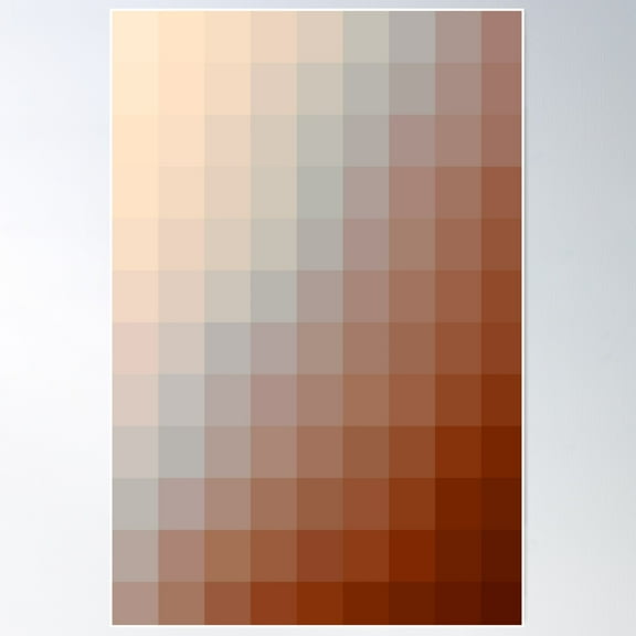 Brown Graphic Design Geometric Pixel Square Pattern Abstract Background Poster Wall Art, Modern Wall Decor For Living Room Bedroom, 8x12 UNFRAMED