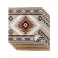 thumbnail image 1 of Brown Gray Boho Cloth Napkins Set of 6 Reusable Dinner Napkins, Southwestern Ethnic Abstract Geometric Cocktail Napkin Washable Table Napkins for Wedding/Holiday Party/Baby Shower 20"x20", 1 of 7