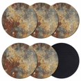thumbnail image 1 of Brown Gray Coasters Set of 6, Rustic Abstract Gradient Mottled Texture Absorbent Coasters for Drinks, Coaster for Bar Office Dining Coffee Table Accessories Decor, Non Slip Round Desk Coaster, 1 of 9
