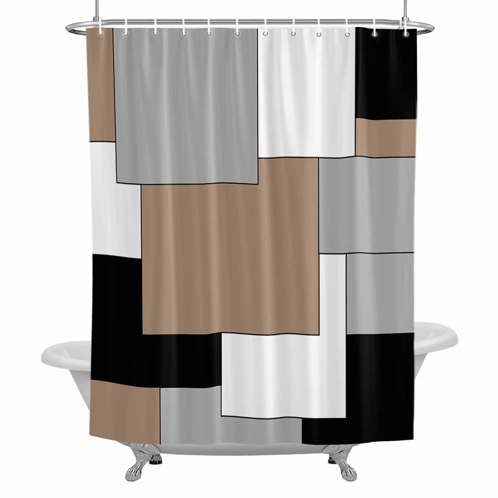 Brown And Gray Shower Curtainnull