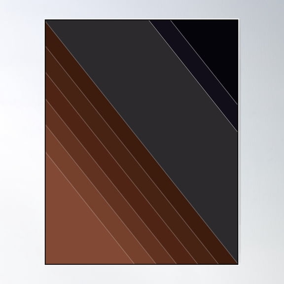 Brown-Gray Diagonal Lines Poster Wall Art, Modern Wall Decor For Living Room Bedroom, 12x18 UNFRAMED
