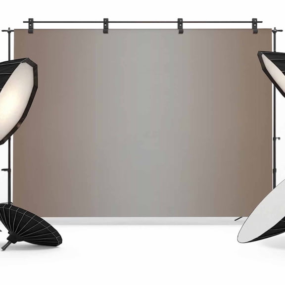 Brown Gray Ombre Backdrop for Photography, Fabric Photo Background Backdrop, Modern Gradient Abstract Art Photo Booth Background for Portrait Photoshoot Video Wedding Studio Decoration Banner 12x8ft