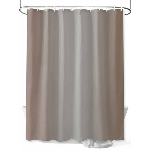 Brown Gray Ombre Long Shower Curtain Set, Waterproof Shower Curtains for Bathroom, Modern Gradient Abstract Art Washable Fabric Cloth Bath Curtain for Bathtub Decoration with Hooks 72x84 Inches