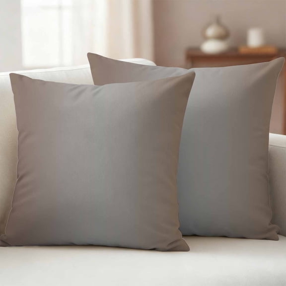 Brown Gray Ombre Outdoor Waterproof Throw Pillow Covers 24x24 Set of 2, Modern Gradient Abstract Art Decorative Pillowcases Cushion Pillowcase for Couch Sofa Patio Outside Pillow Protector