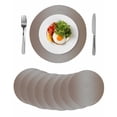 thumbnail image 1 of Brown Gray Ombre Round 13 Inch Placemats Set of 8, Modern Gradient Abstract Art HeatResistant Non Slip Place Mats for Dining Table, Wipeable Braided Kitchen Table Mats for Housewarming, 1 of 9