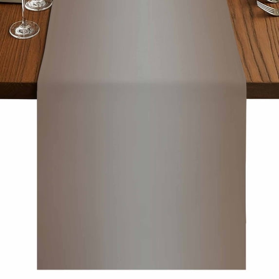 Brown Gray Ombre Short Table Runner 48 Inches Long, Modern Gradient Abstract Art Cotton Linen Table Runners Dresser Scarves, Fabric Tabletop Scarf Furniture Cover for Home Dinner Party Decor 13"x48"