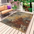thumbnail image 1 of Brown Gray Outdoor Rug for Patio/Deck/Porch, Non-Slip Large Area Rug 3 x 5 Ft, Rustic Abstract Gradient Mottled Texture Indoor Outdoor Rugs Washable Area Rugs, Reversible Camping Rug Carpet Runner, 1 of 8