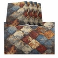 thumbnail image 1 of Brown Gray Plaid Placemats for Dinning Table Set of 4, Country Abstract Gradient Chic Check Burlap Kitchen Place Mats Waterproof Cloth Table Mats, Indoor Outdoor Placemats Easy Clean Dinner Decor, 1 of 8