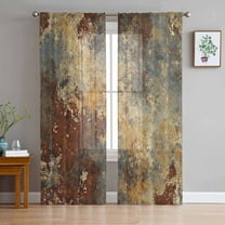 Brown Gray Sheer Curtains 63 Inch Length 2 Panels Set for Living Room/Bedroom, Rustic Abstract Gradient Mottled Texture Semi Curtain Sheers Drapes Rod Pocket Curtains Window Treatment Set 52''x63''x2