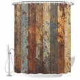 thumbnail image 1 of Brown Gray Shower Curtain, Waterproof Shower Curtains for Bathroom, Farmhouse Abstract Gradient Wooden Grain Washable Fabric Bathtub Curtain Set Bath Decor with 12 Hooks 72"x78", 1 of 8