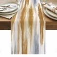 thumbnail image 1 of Brown Gray Table Runner - 70 Inch Long, Kitchen Dining Table Runner Dresser Scarves, Vintage Abstract White Ombre Texture Farmhouse Decor for Coffee Tables Wedding Party Banquet, 1 of 8