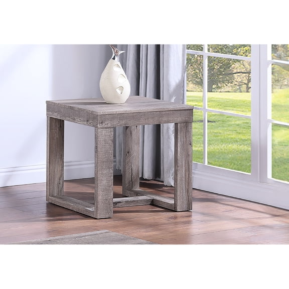 Brown Gray Tan End Table / Living Room Essential Item / Sturdy Furniture