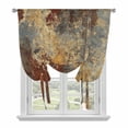 thumbnail image 1 of Brown Gray Tie Up Curtain Valance for Window,Adjustable Rod Pocket Window Curtains Shades,Rustic Abstract Gradient Mottled Texture Light Filtering Valance Drapes for Cafe Living Room Bedroom 42"x54", 1 of 9
