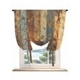 thumbnail image 1 of Brown Gray Tie Up Curtains for Windows 45 Inch Length Balloon Curtains Kitchen Adjustable Balloon Window Shade Farmhouse Abstract Gradient Wooden Grain Tie Up Valance Bathroom Curtain Window 52"x45", 1 of 6