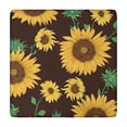 thumbnail image 1 of Brown Green Bud Sunflower Pattern Square Fitted Tablecloth with Elastic Edge,Square Table Cover,Washable Elastic Table Cover for Home Kitchen Party Decor 34"x34", 1 of 6