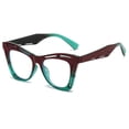 thumbnail image 1 of Brown Green Butterfly Anti-blue Light Reading Glasses 2.50 for Women Oversize Spring Hinge Readers +2.50, 1 of 5