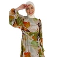 thumbnail image 1 of Brown - Green - Floral - Crew neck - Fully Lined - Modest Dress - Refka, 1 of 5