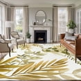thumbnail image 1 of Brown Green Leaves Area Rugs 6'x9', Small Throw Rugs for Kitchen Dining room, Summer Botanical Farmhouse Watercolor Leaf Indoor Outdoor Rug Non-Slip Low Pile Carpet Runner Reversible Floor Mats, 1 of 8