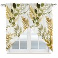 thumbnail image 1 of Brown Green Leaves Swag Valances for Windows, Kitchen Window Curtains Over Sink, Summer Botanical Farmhouse Watercolor Leaf Window Treatment Curtains for Living Room/Bedroom 2 Panel Sets 36"x45", 1 of 8