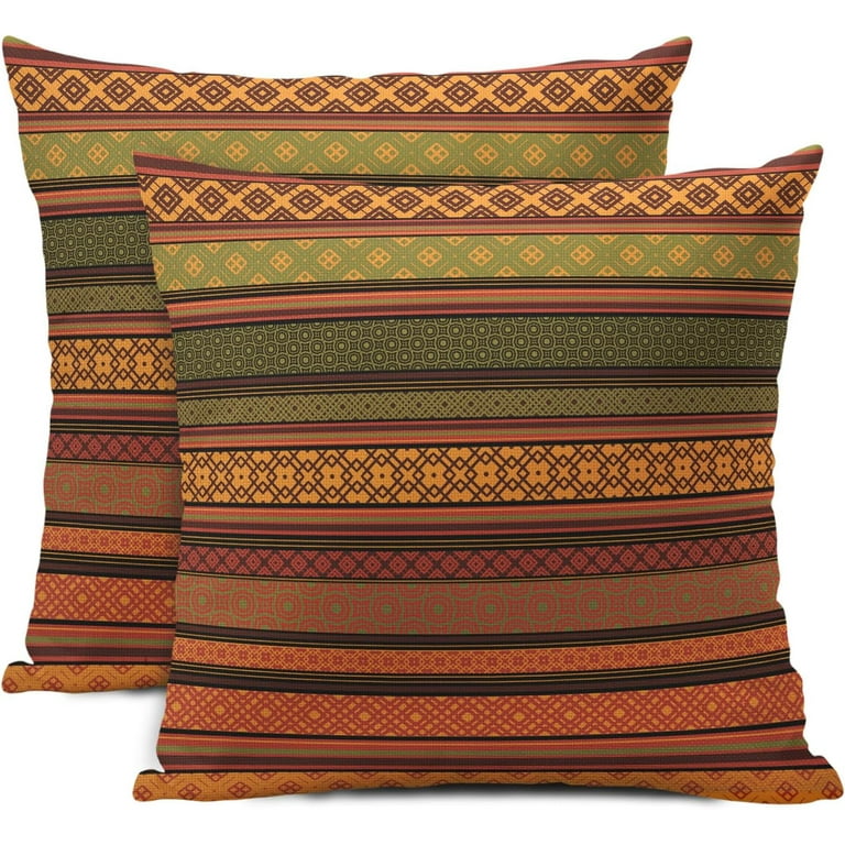 Set Of 2 Red Geometric Lumbar Pillow Covers Set Of 2 Red Geometric Lumbar Pillow Covers