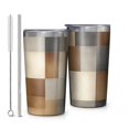 thumbnail image 1 of Brown and Grey Abstract Art Artwork 10oz Tumblers Stainless Steel Tumbler with Lid and Straw,Vacuum Insulated Double Wall Travel Tumbler Cups with Cleaning Brush for Coffee, Tea, 1 of 4