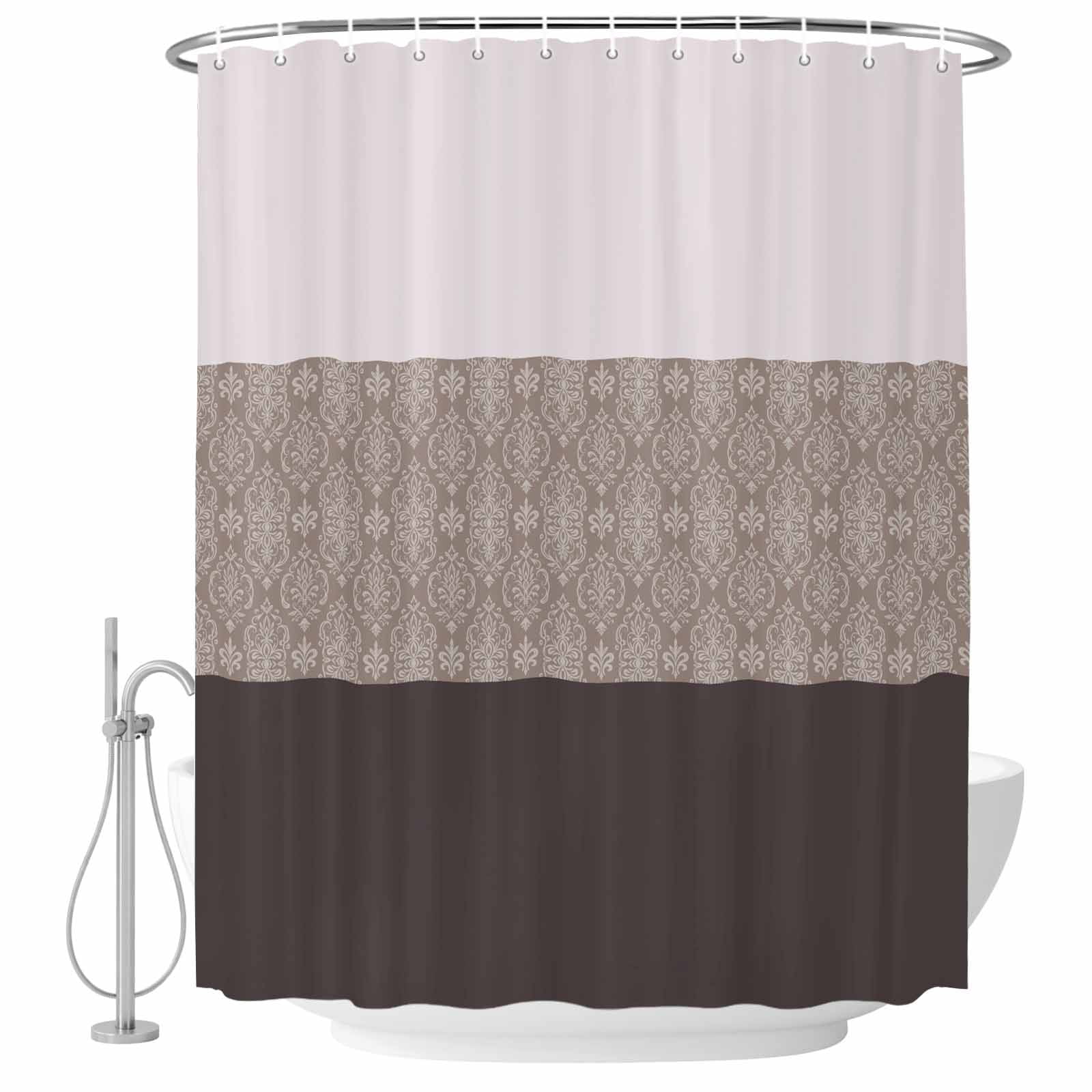 Brown And Gray Shower Curtainnull