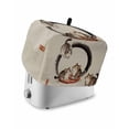 thumbnail image 1 of Brown Grey Cat Small Toaster Cover 2 Slice, Kitchen Appliance Covers, Modern Art Toaster Oven Cover with Loop, Bread Machine Cover Polyester Dust Cover Protection, 1 of 4
