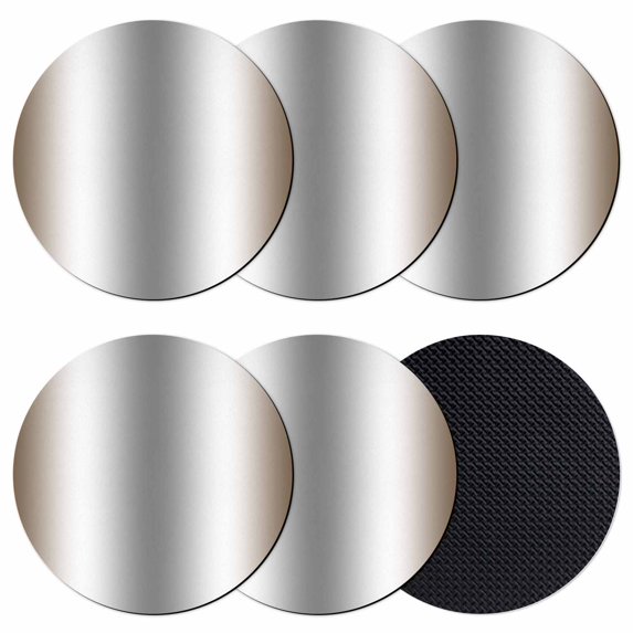 Brown Grey Coasters Set of 6, Gray Farmhouse Modern Rustic Absorbent Coasters for Drinks, Coaster for Bar Office Dining Coffee Table Accessories Decor, Non Slip Round Desk Coaster