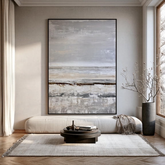 Brown Grey Contemporary Minimalist Wall Art Poster